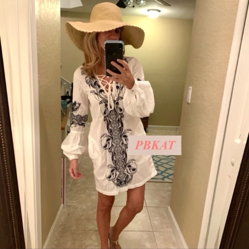 Gypsy Embroidered Beach Pool Cover Up